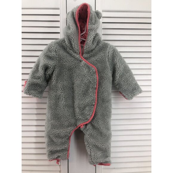 Giggle Moon Size 6M Grey & Pink Sherpa Snow Suit - Picture 1 of 6